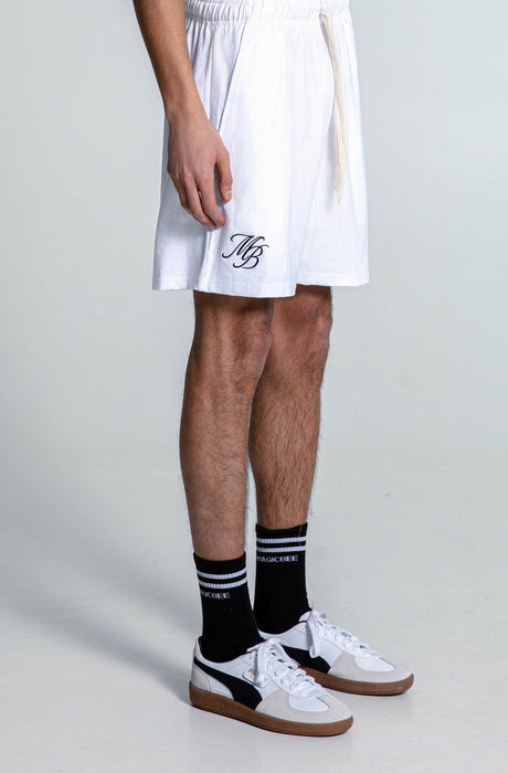MagicBee Embroidered Golf Logo Shorts - Off White