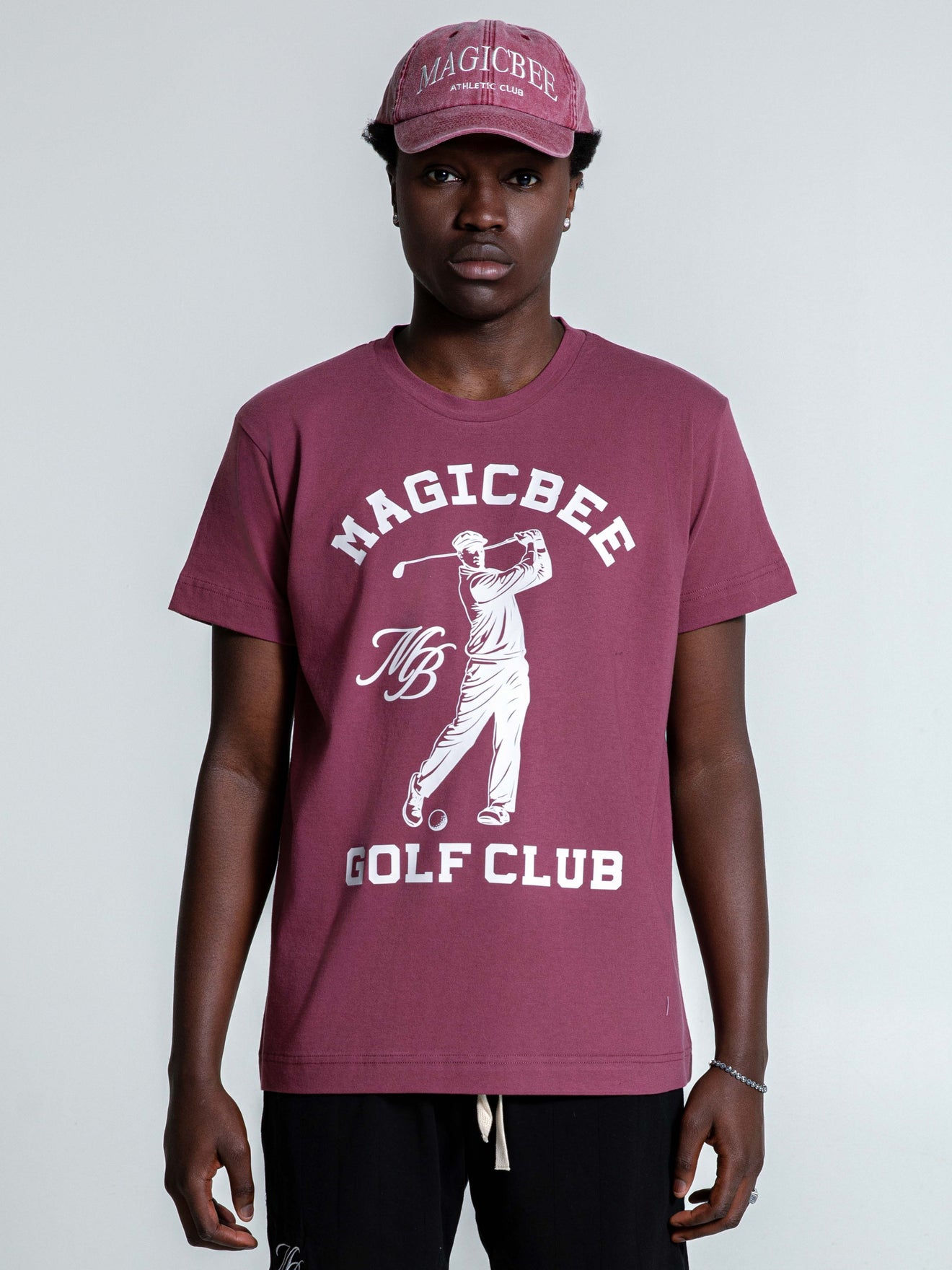 MagicBee Golf Logo Tee - Burgundy