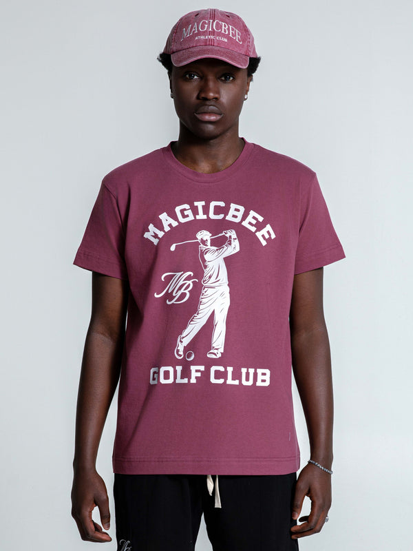 MagicBee Golf Logo Tee - Burgundy