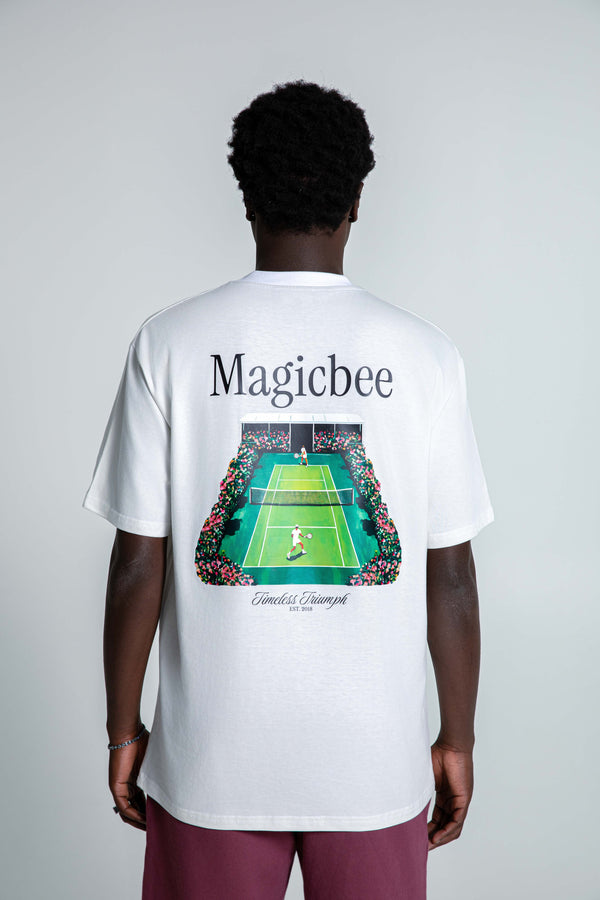 MagicBee Tennis Court Logo Tee - Off White