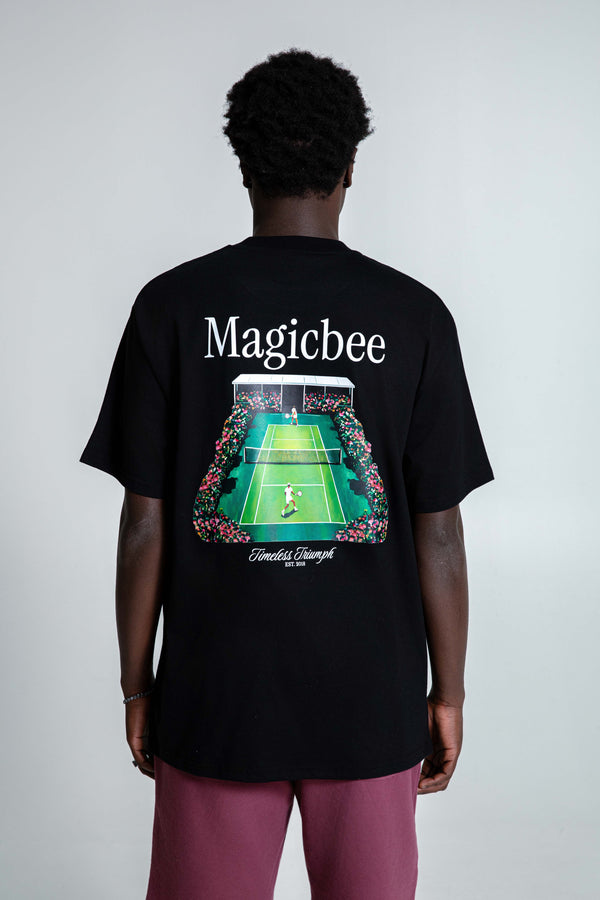 MagicBee Tennis Court Logo Tee - Black