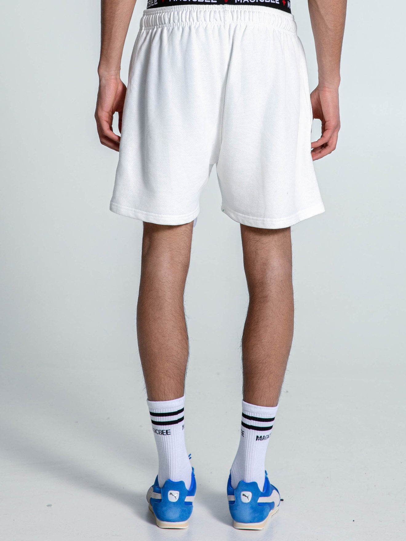 MagicBee Collegiate Logo Shorts - Off White