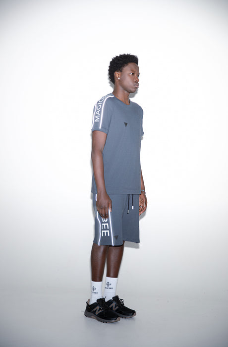 MagicBee Reflected Logo Tape Shorts - Anthracite (Special Edition)