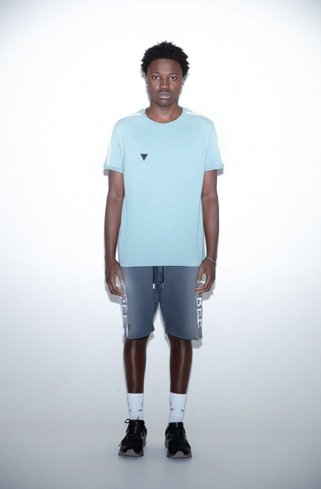 MagicBee Reflected Logo Tape Tee - Light Blue