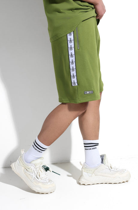 MagicBee Tape Logo Shorts - Khaki