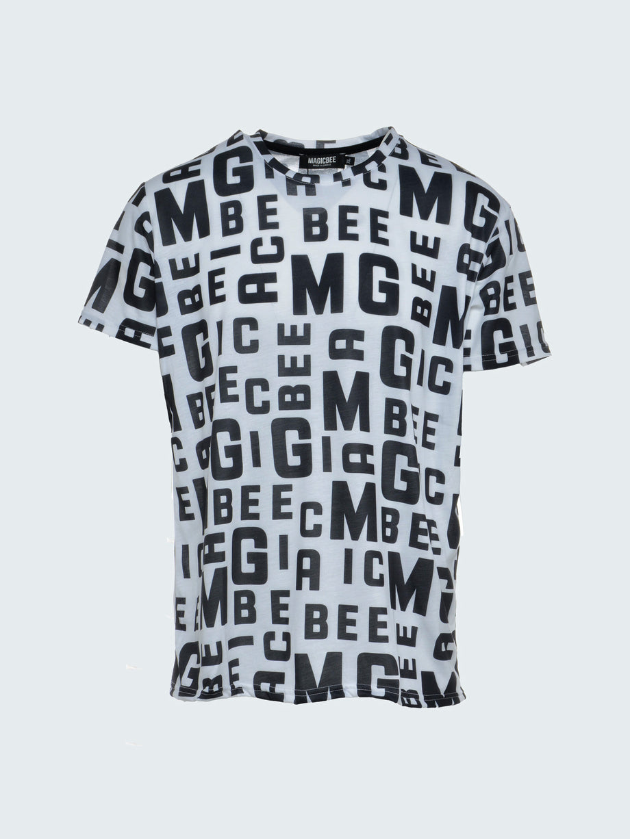 Camiseta con cinta en relieve MagicBee - Blanco