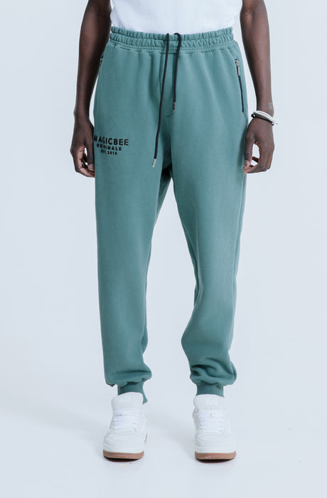 MagicBee Originals 3D Logo Zip Pants - Green