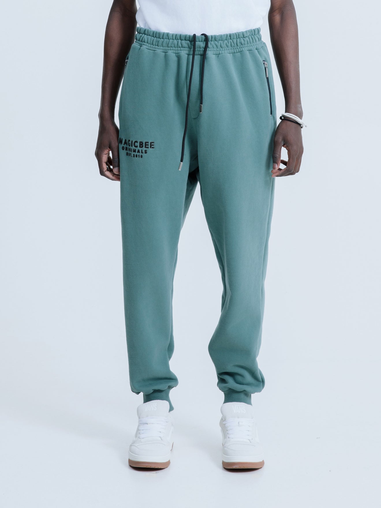 MagicBee Originals 3D Logo Zip Pants - Green
