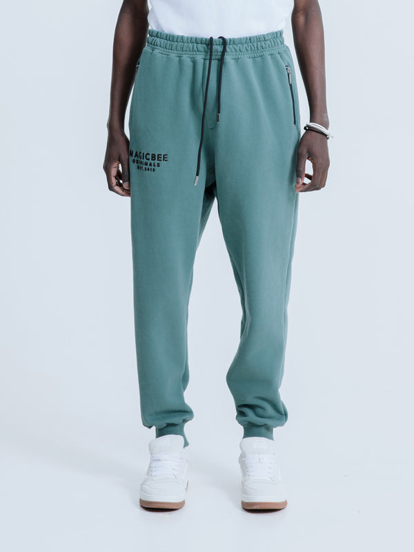 MagicBee Originals 3D Logo Zip Pants - Green