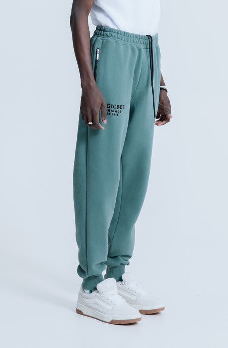 MagicBee Originals 3D Logo Zip Pants - Green
