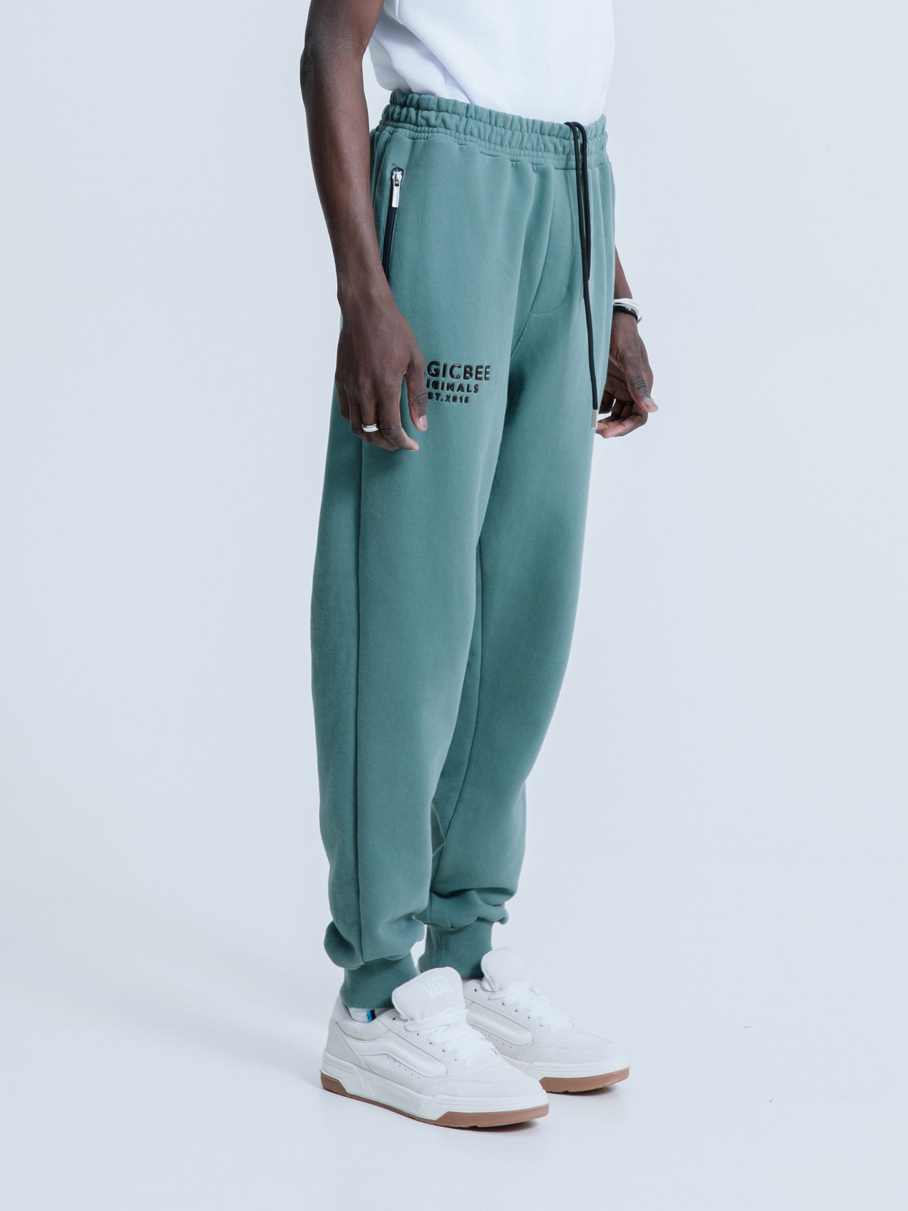 MagicBee Originals 3D Logo Zip Pants - Green