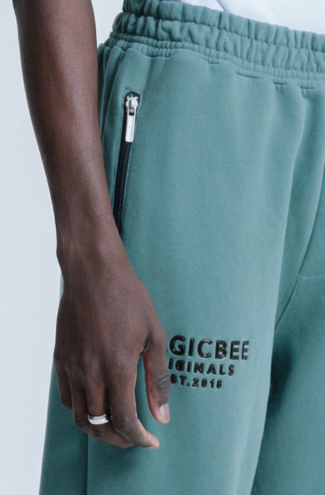MagicBee Originals 3D Logo Zip Pants - Green