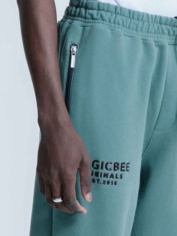 MagicBee Originals 3D Logo Zip Pants - Green