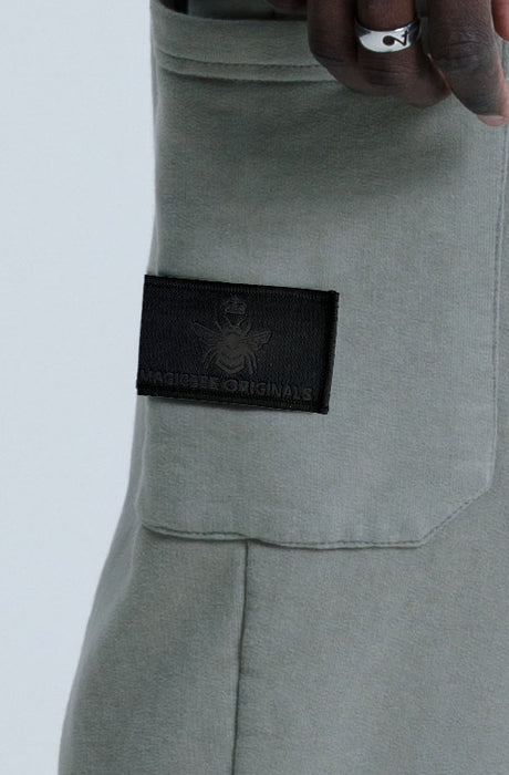 MagicBee Stone Washed Cargo Pants- Khaki