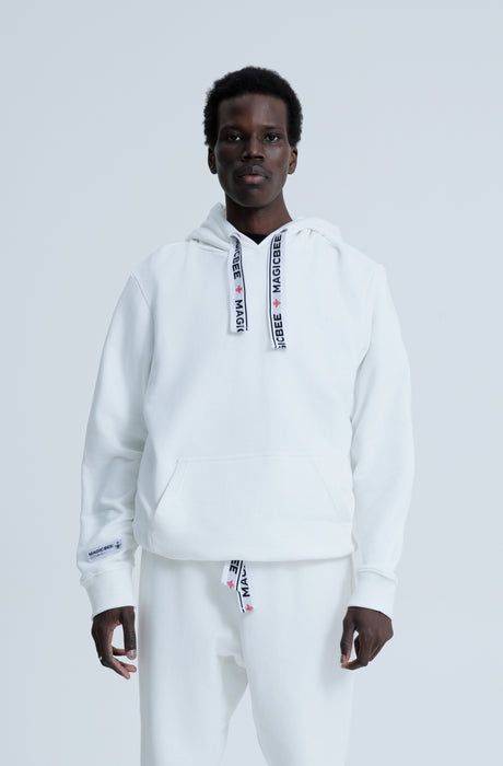 MagicBee Elastic Cord Tape Hoodie - Off White