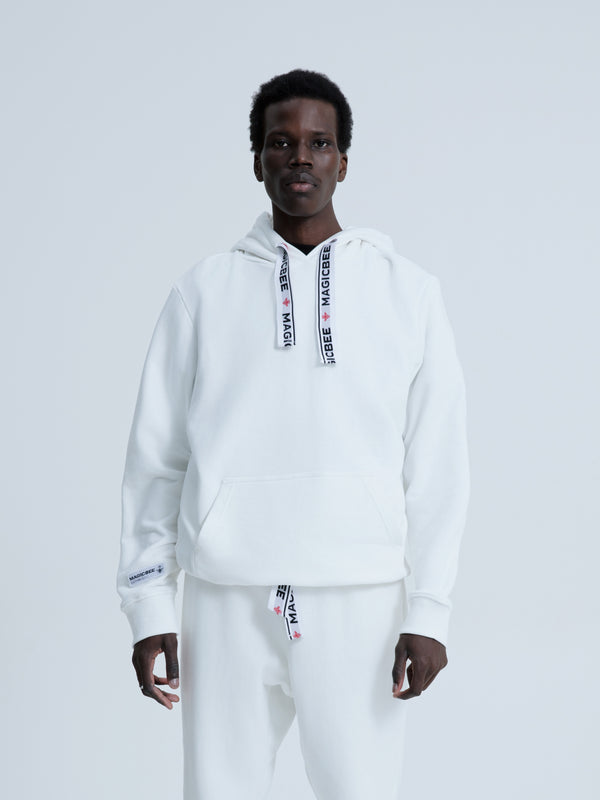 MagicBee Elastic Cord Tape Hoodie - Off White
