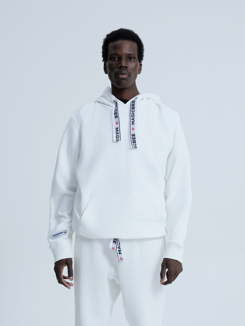 MagicBee Elastic Cord Tape Hoodie - Off White