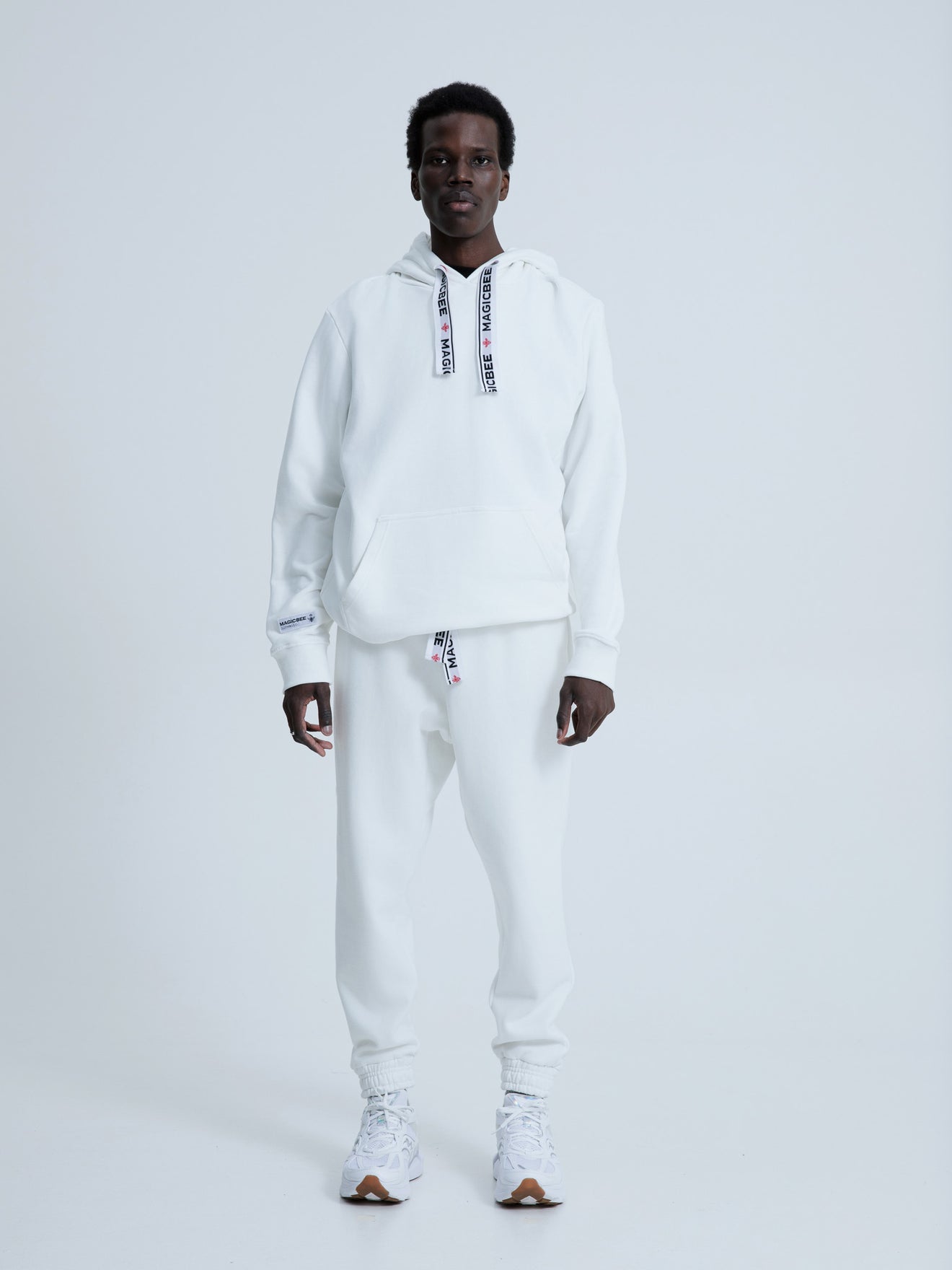 MagicBee Elastic Cord Tape Hoodie - Off White