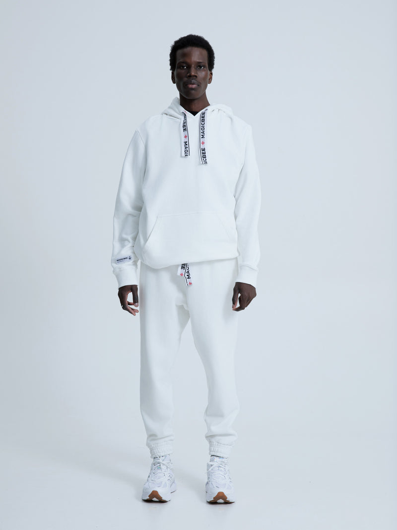 MagicBee Elastic Cord Tape Hoodie - Off White