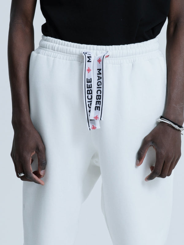 MagicBee Elastic Cord Tape Pants - Off White