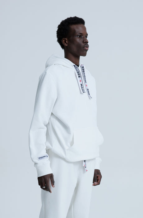 MagicBee Elastic Cord Tape Hoodie - Off White