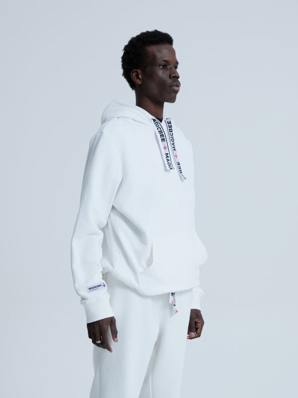 MagicBee Elastic Cord Tape Hoodie - Off White