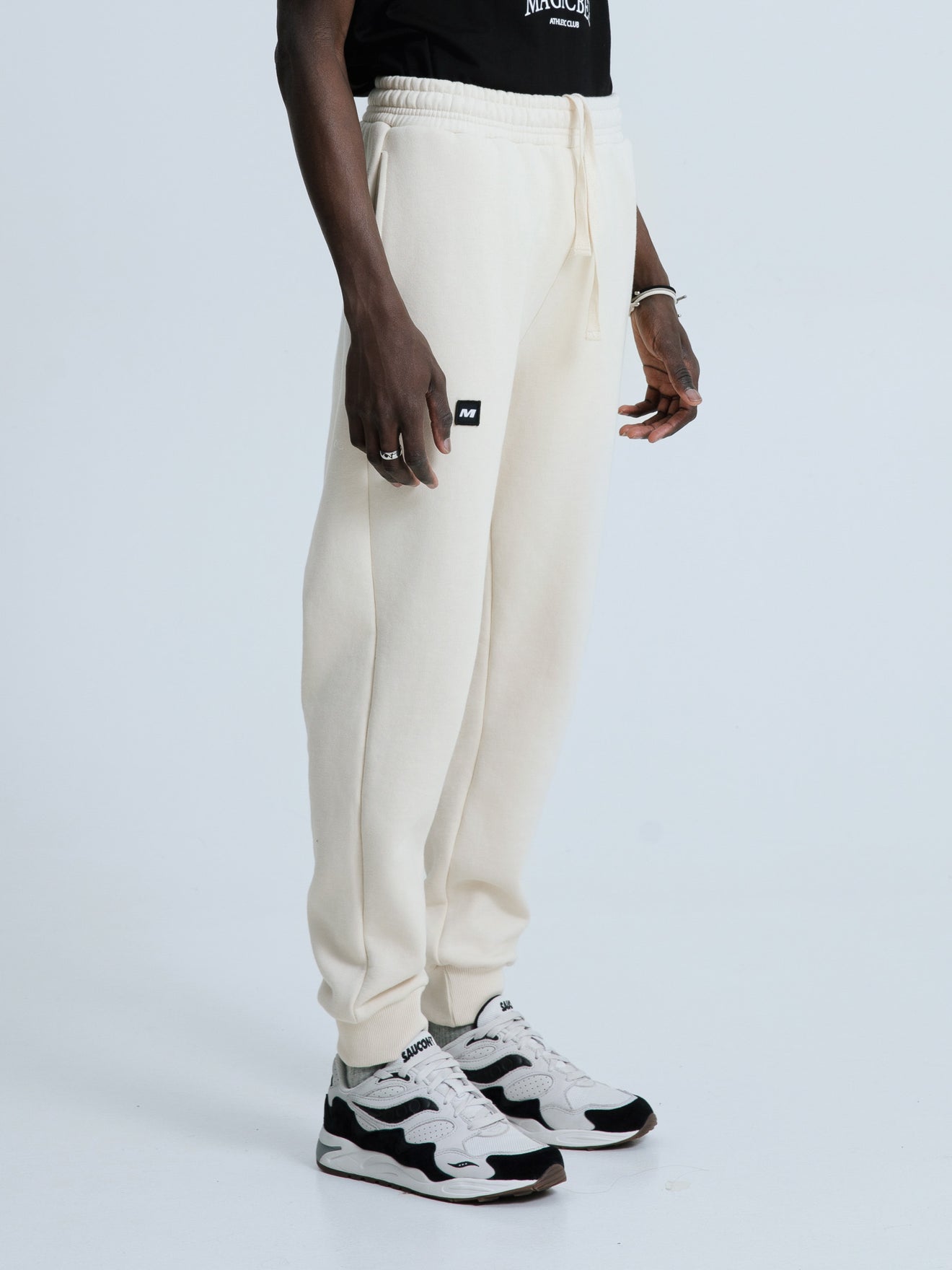 MagicBee Monogram Logo Pants- Beige