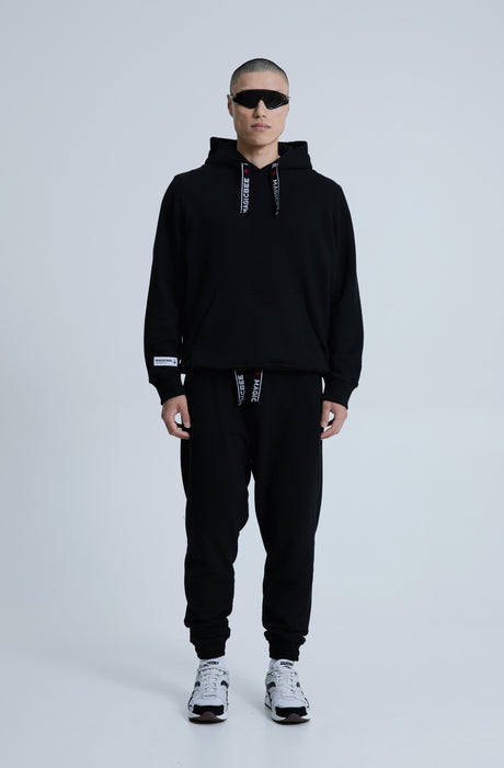 MagicBee Elastic Cord Tape Hoodie - Black