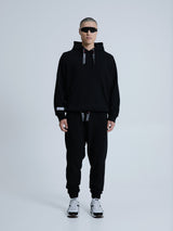 MagicBee Elastic Cord Tape Hoodie - Black