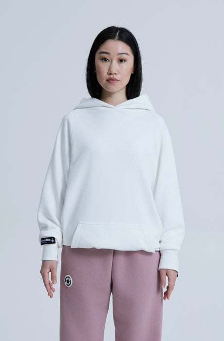 MagicBee Back Aesthetic Logo Raglan Hoodie - Off White