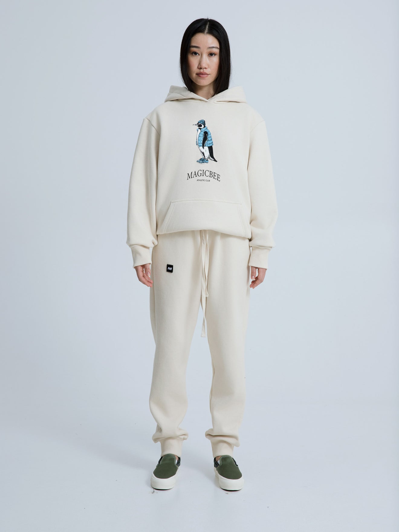 MagicBee Urban Penguin Hoodie - Beige