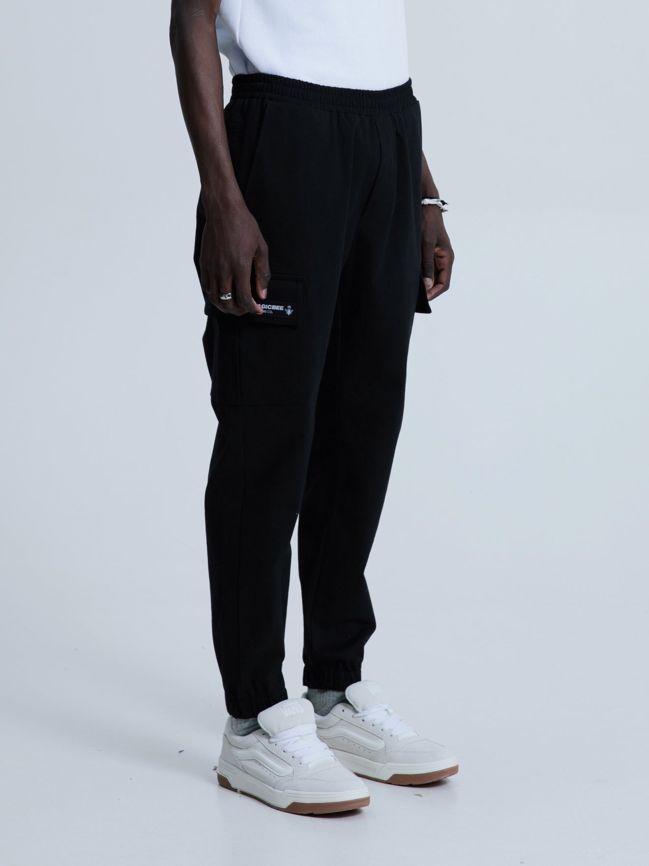 MagicBee Cargo Pocket Trousers - Black