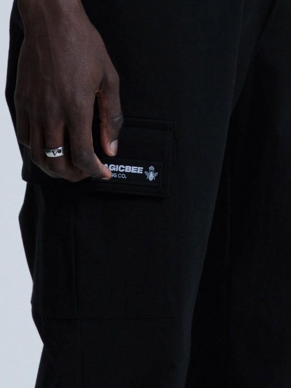 MagicBee Cargo Pocket Trousers - Black