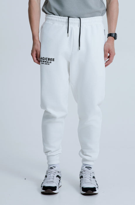 MagicBee Originals 3D Logo Zip Pants - Off White