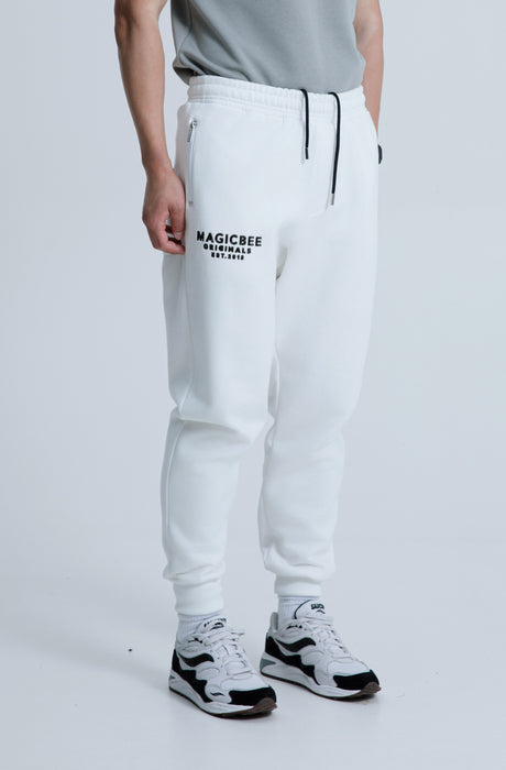 MagicBee Originals 3D Logo Zip Pants - Off White
