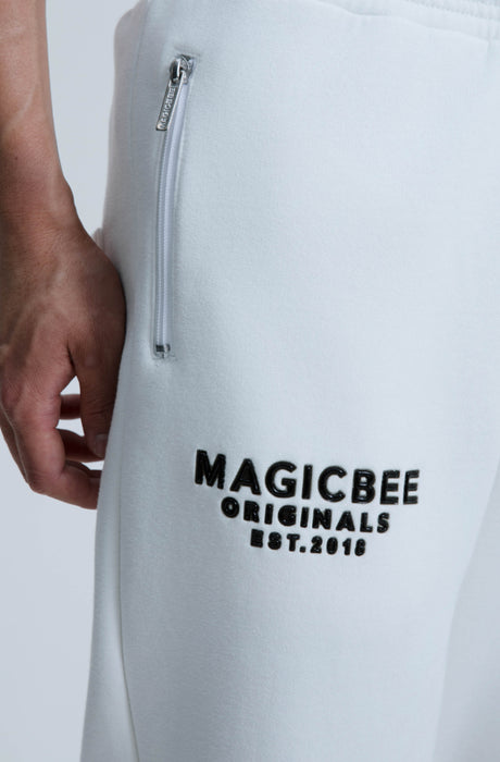 MagicBee Originals 3D Logo Zip Pants - Off White