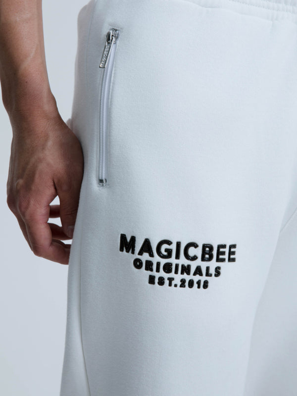 MagicBee Originals 3D Logo Zip Pants - Off White
