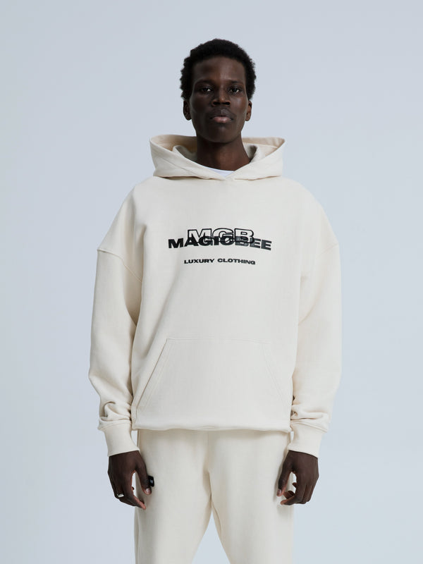 MagicBee 3D Embroidered Logo Hoodie - Beige