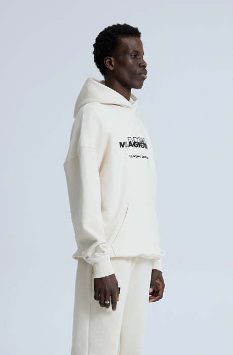MagicBee 3D Embroidered Logo Hoodie - Beige