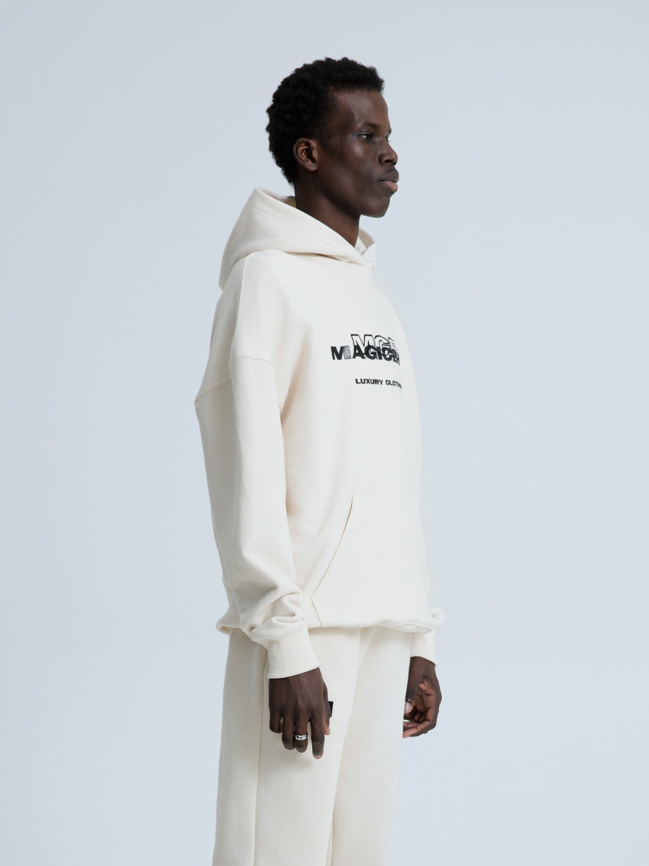 MagicBee 3D Embroidered Logo Hoodie - Beige