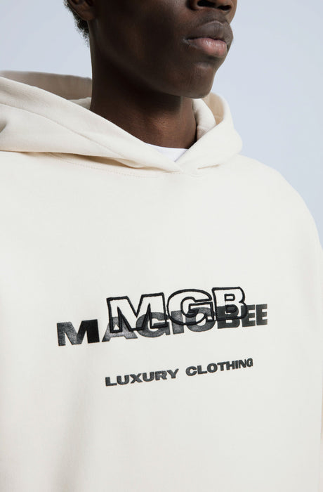 MagicBee 3D Embroidered Logo Hoodie - Beige