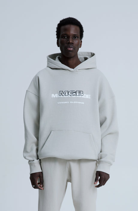 MagicBee 3D Embroidered Logo Hoodie - Ice Grey