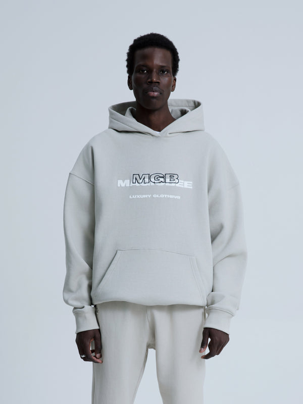 MagicBee 3D Embroidered Logo Hoodie - Ice Grey