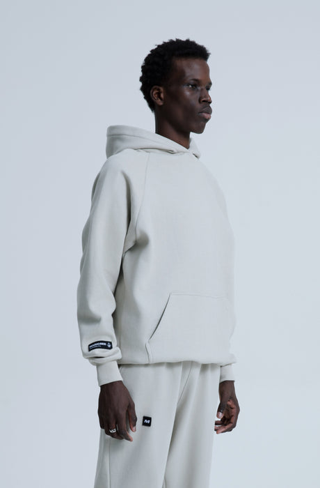MagicBee Back Aesthetic Logo Raglan Hoodie - Ice Grey