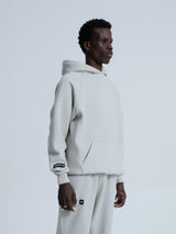 MagicBee Back Aesthetic Logo Raglan Hoodie - Ice Grey