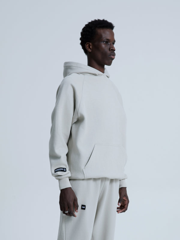 MagicBee Back Aesthetic Logo Raglan Hoodie - Ice Grey