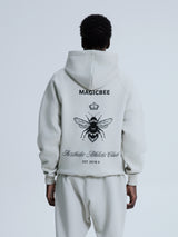 MagicBee Back Aesthetic Logo Raglan Hoodie - Ice Grey