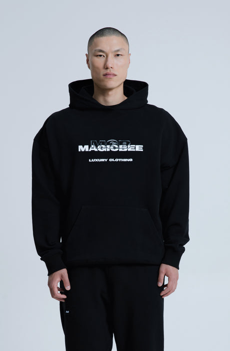MagicBee 3D Embroidered Logo Hoodie - Black
