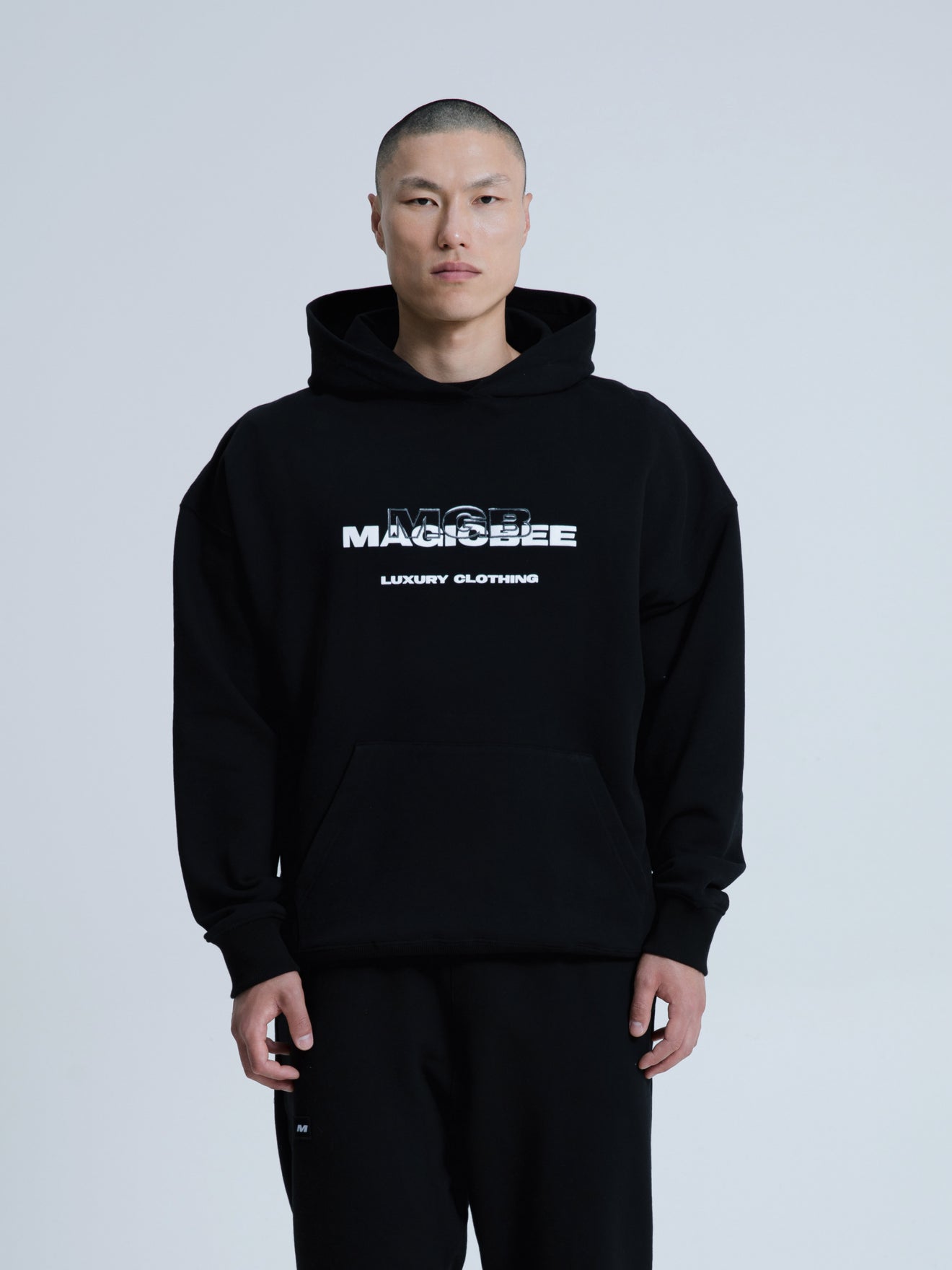 MagicBee 3D Embroidered Logo Hoodie - Black