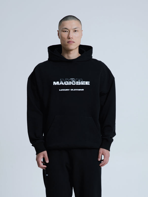 MagicBee 3D Embroidered Logo Hoodie - Black
